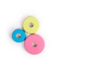 Graph with circles of different shapes to display the structure and quantity. Round chart. Bubble Charts. Donut Transitions. Pie Charts. Place for text. Real business presentation concept.