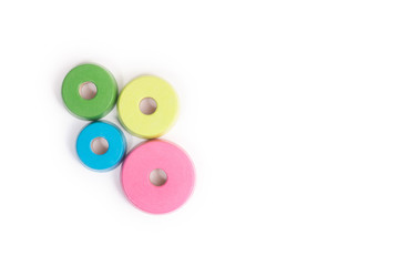 Graph with circles of different shapes to display the structure and quantity. Round chart. Bubble Charts. Donut Transitions. Pie Charts. Place for text. Real business presentation concept.