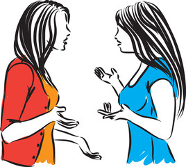 women arguing and discussing vector illustration