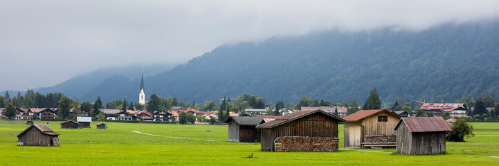 Obraz premium Ortsansicht, Oberstdorf, Allgäu, Allgäuer Alpen, Bayern, Deutschland, Europa