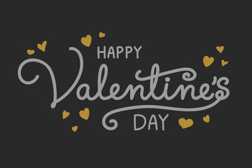 Concept of Valentine's Day greeting card with hand drawn hearts. Vector