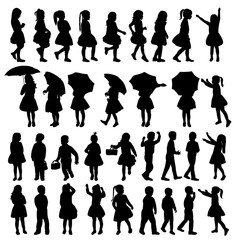 Obraz premium vector, on white background, silhouette of a child, set, collection