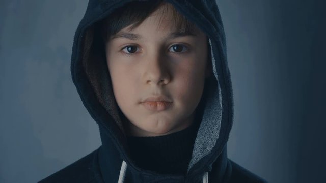 Teennager Boy in hooded top