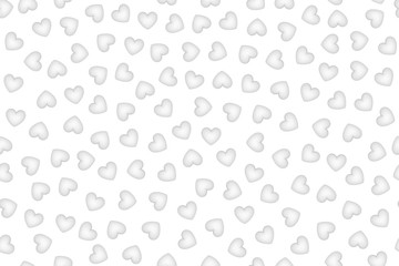 Gentle white hearts vector seamless pattern