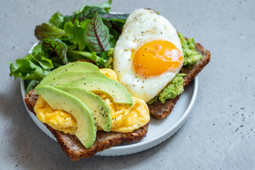 Avocado toast with Egg for healthy breakfast