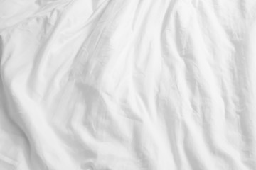 Close up of bedding sheets with copy space.