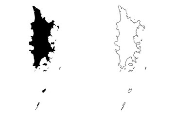 Phuket Province (Kingdom of Thailand, Siam, Provinces of Thailand) map vector illustration, scribble sketch Phuket island map