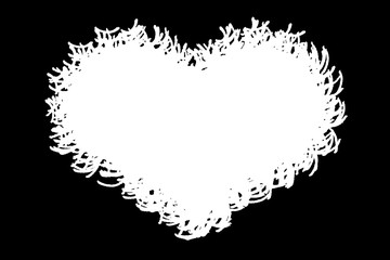 Heart Decorative Black & White Photo Border / Edge. Type Text Inside, Use as Overlay or for Layer / Clipping Mask