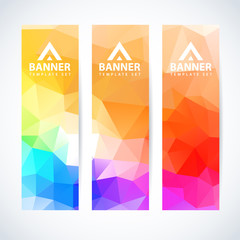 Vector banners set abstract triangle background