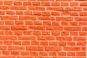 Od red brick wall texture background. bricked wall of orange color, wide vintage style.