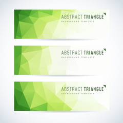 Vector banners set abstract triangle background