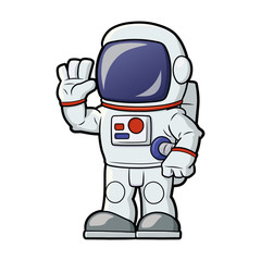 Astronaut waving hand