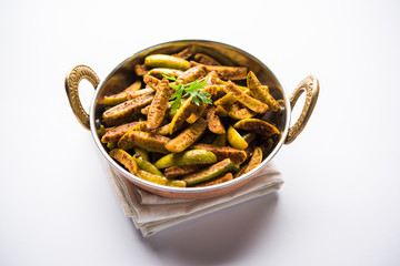 Tindora Sabzi / Tendli / tondli Fry also known as Ivy Gourd fry recipe. selective focus