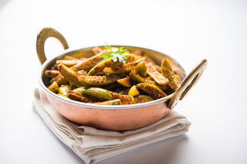 Tindora Sabzi / Tendli / tondli Fry also known as Ivy Gourd fry recipe. selective focus
