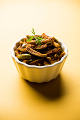 Tindora Sabzi / Tendli / tondli Fry also known as Ivy Gourd fry recipe. selective focus