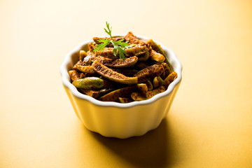 Tindora Sabzi / Tendli / tondli Fry also known as Ivy Gourd fry recipe. selective focus