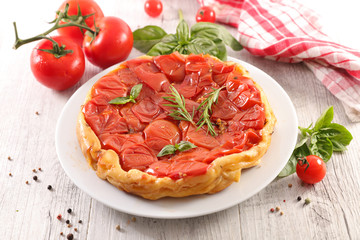 tomato quiche and basil
