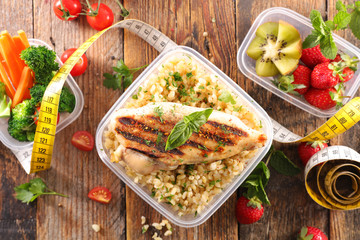 chicken fillet and vegetable, diet food concept