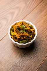 Tindora Sabzi / Tendli / tondli Fry also known as Ivy Gourd fry recipe. selective focus