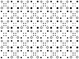Abstract geometric seamless pattern. Black white polka dots texture. Circle pattern. Abstract geometric ornament vector background. Template for presentation business cards, Design elements for fabric