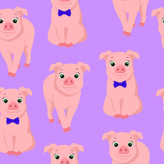  pig illustration vector pattern