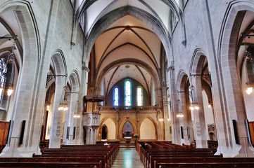 Fototapeta premium Zürich, Fraumünster, Kirchenschiff