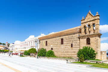 The historic building Saint Nikolaos Molou on the Solomos Square in Zakynthos town, Greece