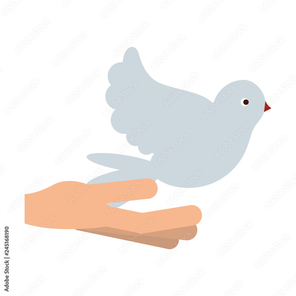 Poster hand with dove