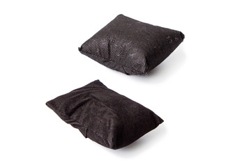 Black pillow isolated on white