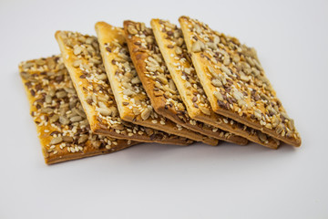 Cookies with cereals, healthy cookies with sunflower seeds, flax seeds and sesame seeds. space for text
