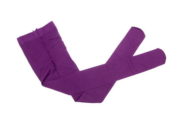 Purple pantyhose isolated on white
