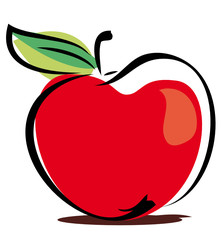vector illustration of red apple