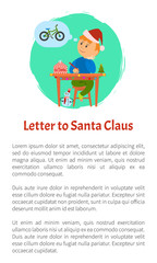 Letter to Santa Claus, Boy Thinking Wish to Make