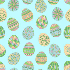 Seamless pattern of easter eggs