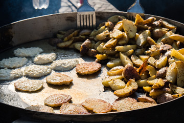 Grilled vegetables on the street food festival