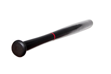 Black baseball bat isolated on white