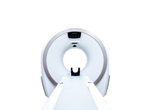 CT SCANNER ( Computed Tomography ) isolated on white background. front view. Clipping path.