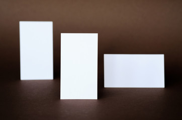 Business cards on a dark background