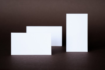 Business cards on a dark background