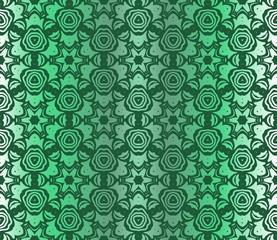 Seamless Lace Floral Background. Texture For Wallpaper, Invitation. Vector Illustration. Green gradient