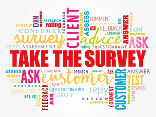 Fototapeta premium Take the Survey word cloud collage, business concept background