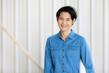 Portrait of female engineer with self-confidense and friendly manner.