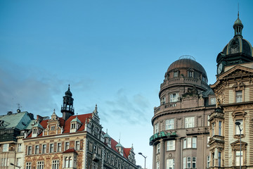 PRAGUE, CZECH REPUBLIC - July 25, 2017 : Antique building view in Prague, Czech Republic