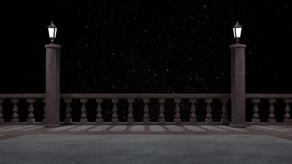 balcony fantasy 3d rendering