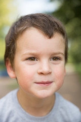 Smiling boy close-up portrait