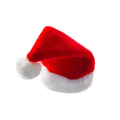 Santa red hat isolated in white background.