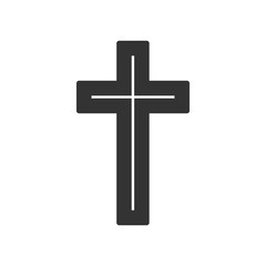 Religion, christian cross icon. Flat design. Vector illustration.