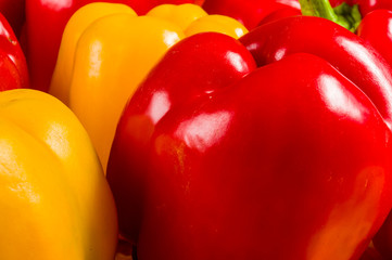 colorful mix of the freshest red and yellow paprika, bell pepper