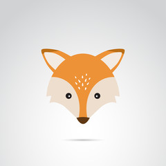 Obraz premium Fox face vector icon. 