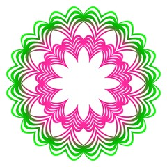 Fototapeta na wymiar Round Pattern Flower Mandala. Circle Floral Ornament. Decorative Illustration.